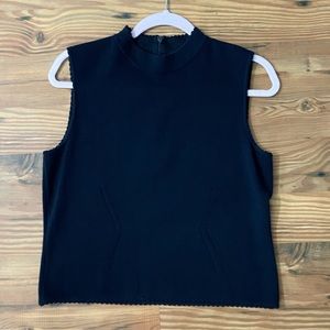 St.John Black Mock Neck Vest/ Top Size S
